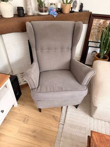 Ikea armchair x2 grey Strandmon