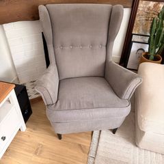 Ikea armchair x2 grey Strandmon