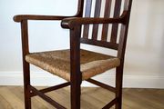 Antique Arts &amp; Crafts Oak Carver Armchair