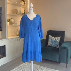 Ladies Vibrant Blue Polka Dot Dress from F&F