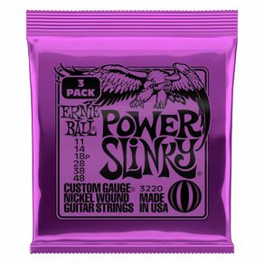 Electric Guitar Strings 3 sets Ernie Ball Power Slinky 11-48 3220 2220
