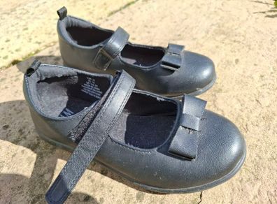 H&M Bow-detail school ballet pumps EU27/UK9.5, black, like new