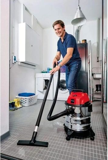 Wet and Dry Vacuum Cleaner 1250W, 20L Stainless Steel Tank, Blow Connection, 4 Castors, 36mm Suction Hose + Extension, Floor Nozzle, Filters TC-VC 1820 S