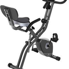 Folding Exercise Bike with 10-Level Adjustable Magnetic Resistance | Upright and Recumbent Foldable Stationary Bike is The Perfect Workout Bike for Home Use for Men, Women