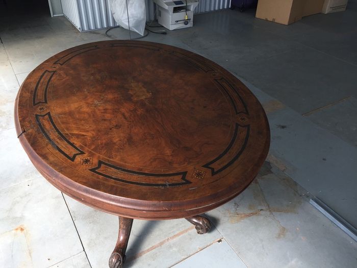 Antique oval table. Top is removable. 48"/122cm x 34"/87cm