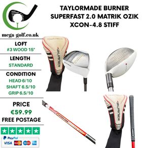 Taylormade Burner Superfast 2.0 #3 Wood 15 Degree / Matrik Ozik XCON-4.8 Stiff