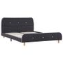 Bed Frame Dark Grey Fabric 135x190 cm Image 2
