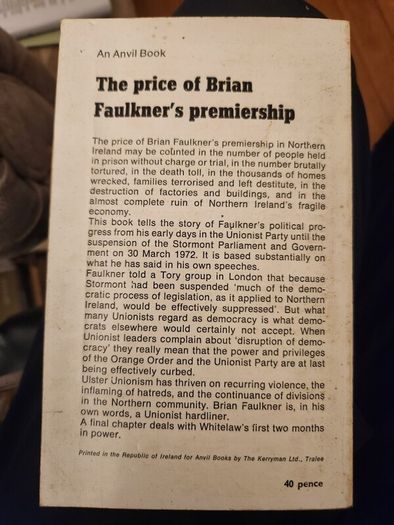 Brian Faulkner And The Ulster Unionism. By Andrew  Boyde. Paperback In Good Condition.