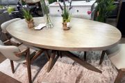 200cm Oval Scandinavian Oak dining table, Like New