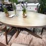 Oval Scandinavian Oak dining table, Like New Image 5