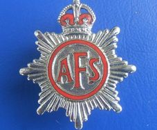AFS AUXILIARY FIRE SERVICE (WW2 Home Front) - a volunteer's lapel badge (c.1940)