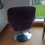 Purple swivel armchair with chrome base Image 2
