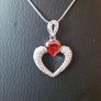 18KT White Gold Filled Crystal Heart Pendant Image 3
