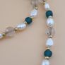 Vintage Himalayan Chain Link Tibetan Agate Dzi Beads With Pearls & Himalayan Quartz Necklace Image 3
