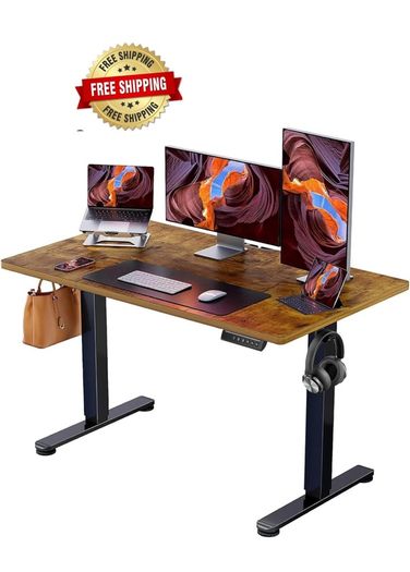 Electric Standing Desk Height Adjustable 120 x 60cm, Sit Stand Desk with 4 Memory Smart Pannel for Home Office with Splice Board