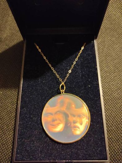 Theatre Acting Masks Comedy and Tragedy 9ct gold