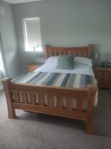 Bed Frame Double Solid Oak