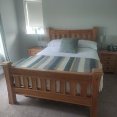 Bed Frame Double Solid Oak