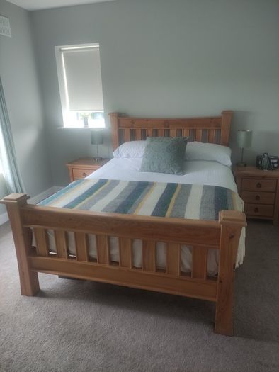 Bed Frame Double Solid Oak