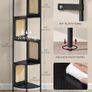 New 5-Tier Corner Shelf, Bookshelf with Polyrattan Sides (Black or Beige) FREE P&P Image 3