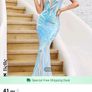 Mesh panel mermaid hem cami sequin dress gown Image 10