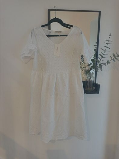 White Cotton Summer Dress - new