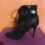 ZARA Bondage Boots 41 Black   -   Strappy High Heel Ankle Boots New Image 3
