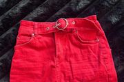 Berska Red Denim Skirt