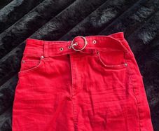 Berska Red Denim Skirt