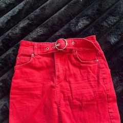 Berska Red Denim Skirt
