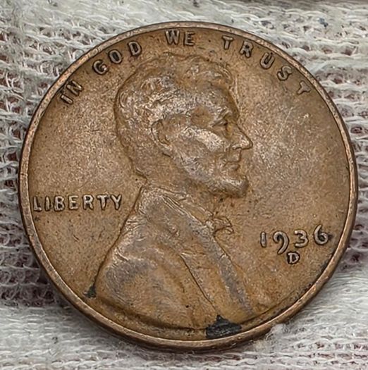 USA United States 1936 D Lincoln Wheat Penny Cent Coin
