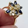 14ct Yellow Gold Sapphire & Diamond Cocktail Ring Image 8