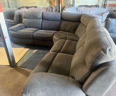 Grey corner recliner sofa couch