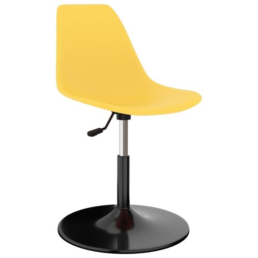 Swivel Dining Chairs 4 pcs Yellow PP