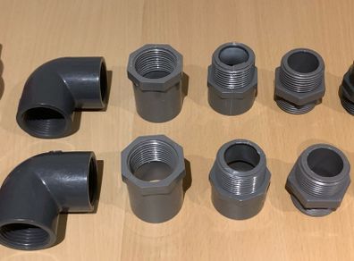 Female thread PVC straight connector size 32