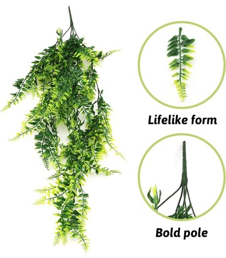 Reptile Plants, Terrarium Hanging Plant Vines Artificial Leaves Reptile Hide, Leopard Gecko Tank Accessories, Terrarium Decorations for Bearded Dragon Lizard Snake Geckos Chameleon (FREE POSTAGE)