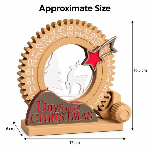 Days Until Christmas Countdown with Working Gear 3D