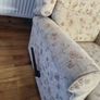 2 Floral Armchairs  (1 is a recliner) & Matching Footstool / Ottoman Image 3