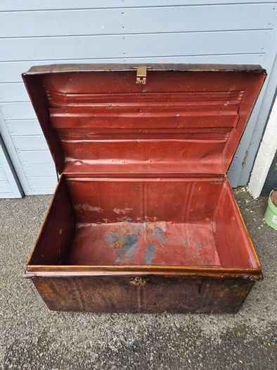 Vintage Metal Chest Trunk Box