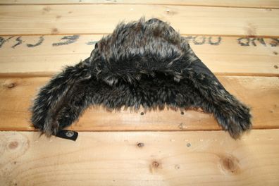 H&M Unisex black Ear Flap, Bomber Hat, with fur. 3-6 years