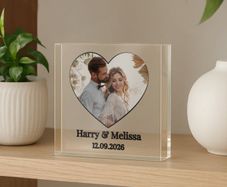 Personalised Heart Photo Upload Small Glass Ornament