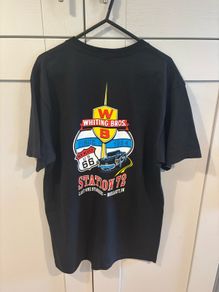 Black Cotton T-Shirt Whiting Bros Station 72 Route 66 size M