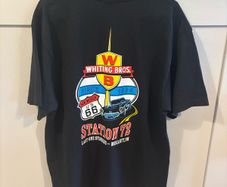 Black Cotton T-Shirt Whiting Bros Station 72 Route 66 size M