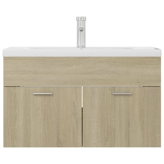 Sink Cabinet with Built-in Basin Sonoma Oak Chipboard