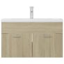 Sink Cabinet with Built-in Basin Sonoma Oak Chipboard Image 5