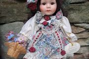 Leonardo Porcelain Doll Charlotte Vintage Floral Dress