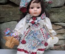 Leonardo Porcelain Doll Charlotte Vintage Floral Dress