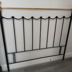 Black Wrought Iron with Brass Top Bed Head