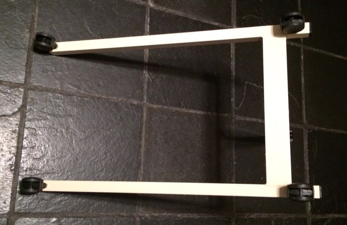 Adjustable bedside trolley