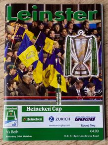 2004 Heineken Cup Leinster v Bath Programme & Ticket